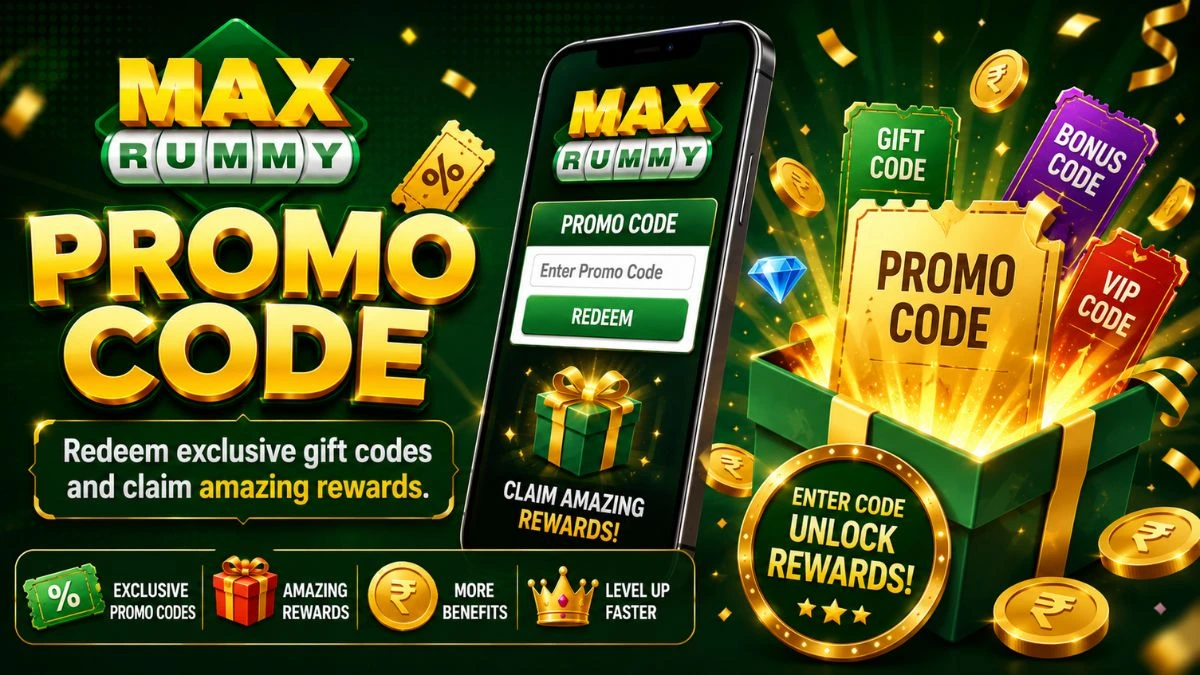 Max Rummy promo code guide showing where to redeem gift codes inside the app and check live code status