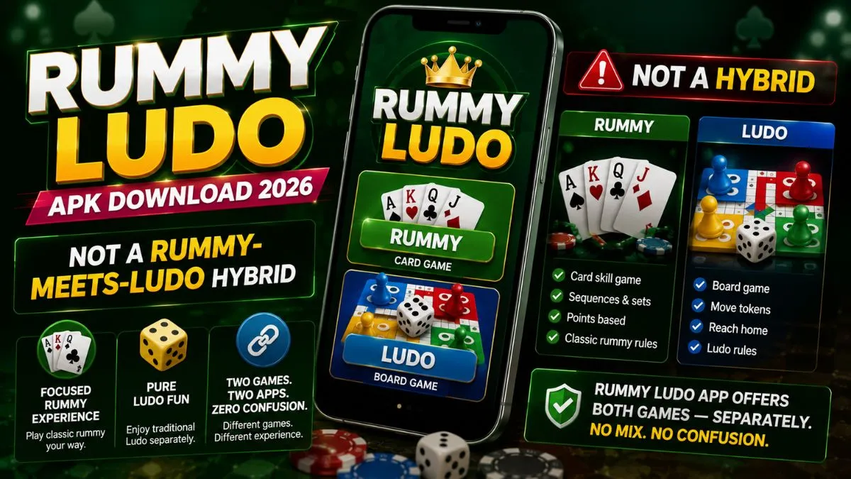 Rummy Ludo APK download guide showing the official download link, login process, and promo code status for Indian users