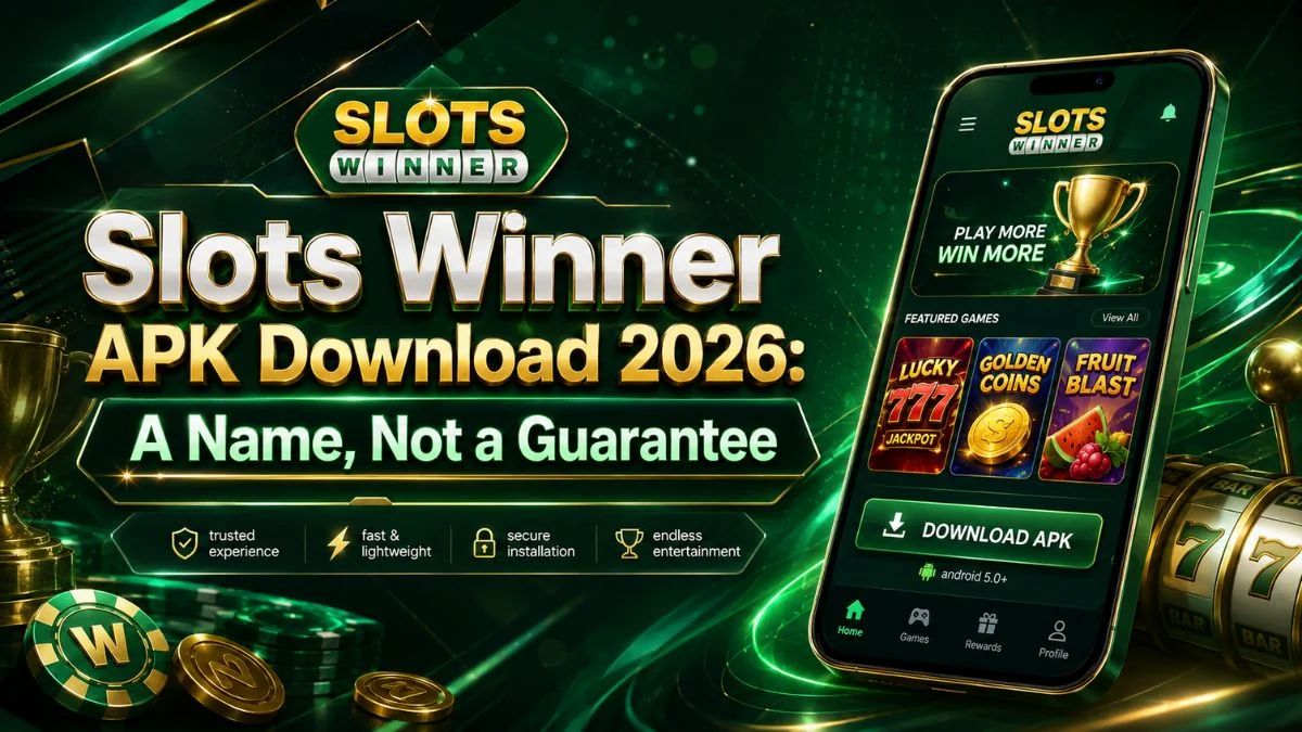 Slots Winner APK download guide showing the official download link, login process, and promo code status for Indian users