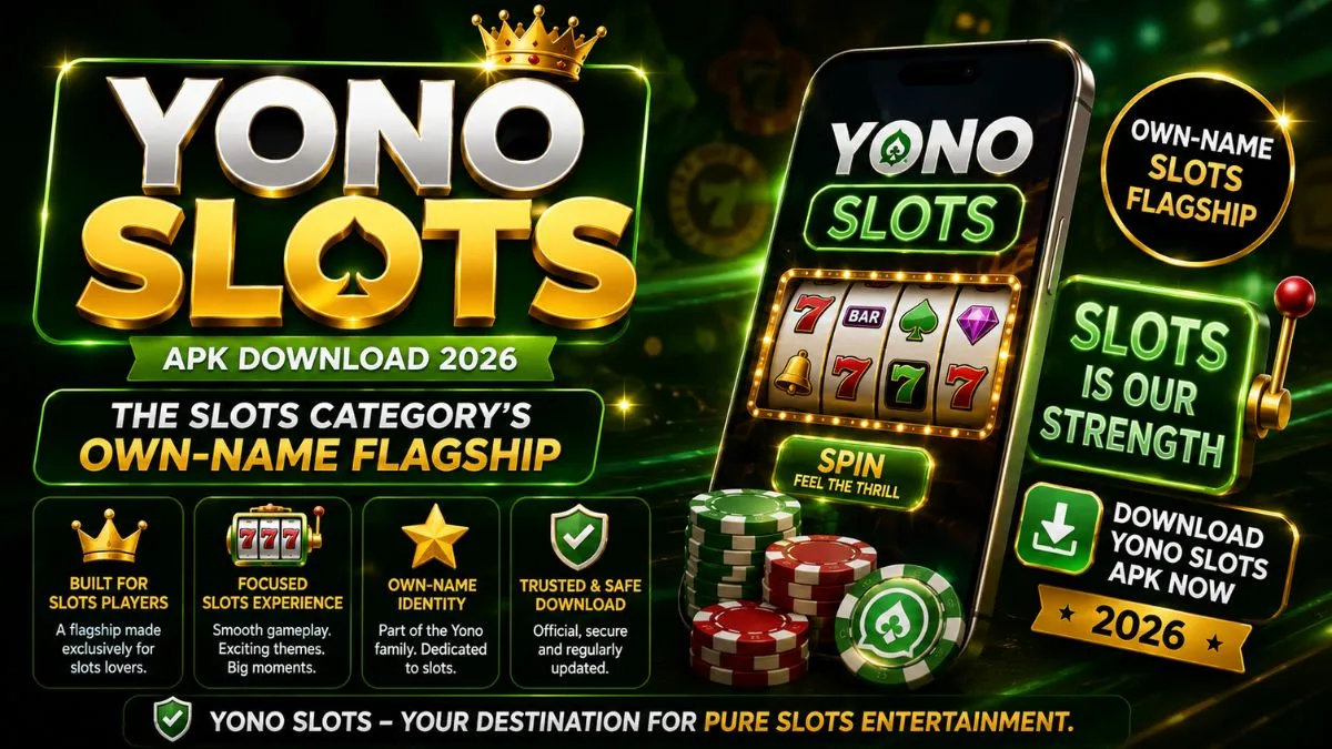 Yono Slots APK download guide showing the official download link, login process, and promo code status for Indian users
